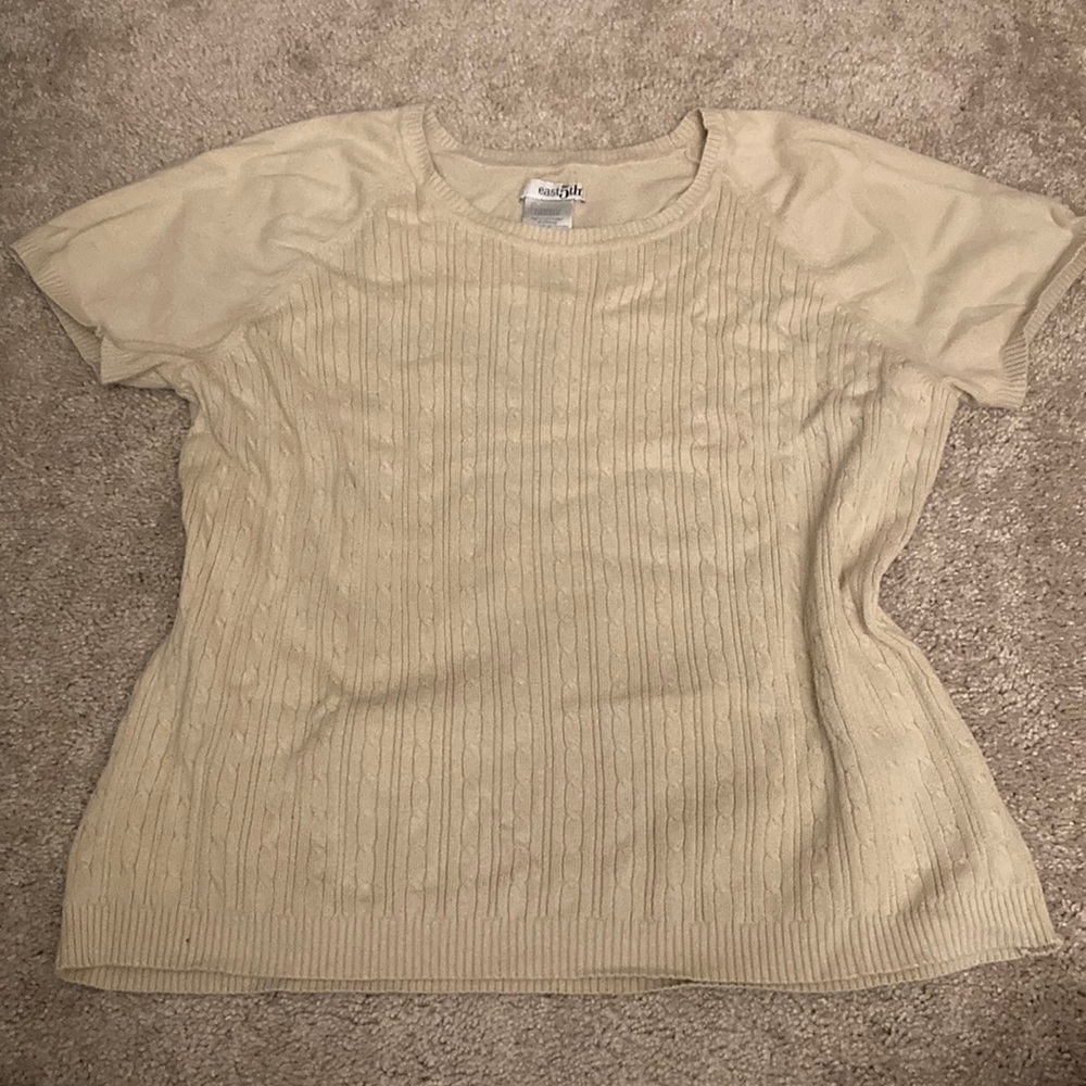 Light brown knit short sleeve shirt